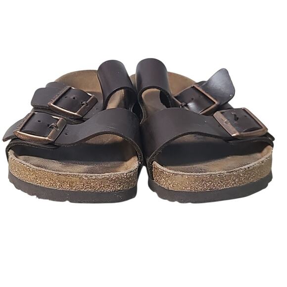 Birkenstock Arizona Brown Leather Soft Footbed Sandals Size 5M/7W - Picture 5 of 8
